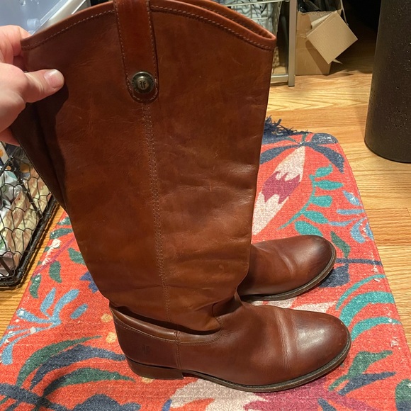 Frye mid rise brown - leather boots size 8.5 - Picture 3 of 7